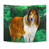 Rough Collie Dog Art Print Tapestry-Free Shipping