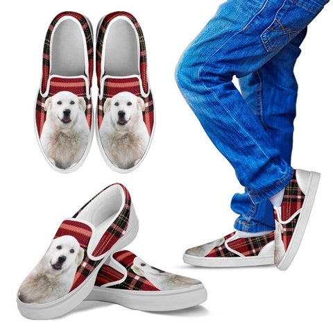 Kuvasz Dog Print Slip Ons For Kids-Express Shipping