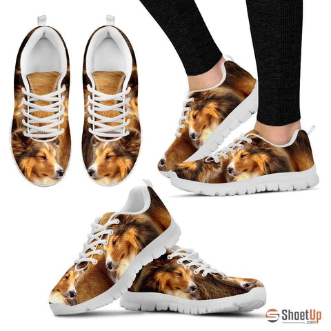 Customized Dog Print (Black/White) Running Shoes For Women-Free Shipping