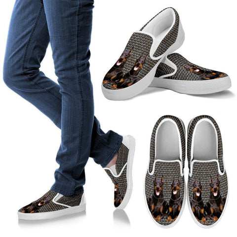 Doberman Pinscher Dog Print Slip Ons For Women-Express Shipping