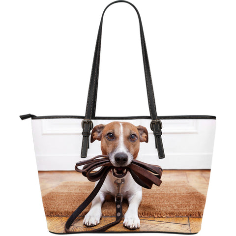 Jack Russell Dog Lovers Large Leather Tote