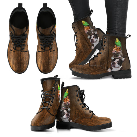 Animal Lover Vet Ladies Leather Look Boots