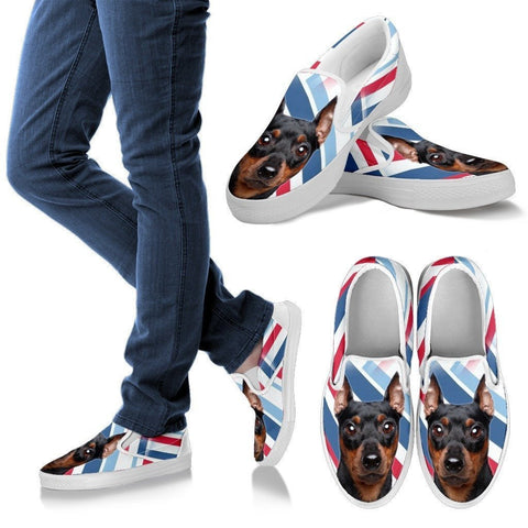 Miniature Pinscher Print Slip Ons For Women- Express Shipping
