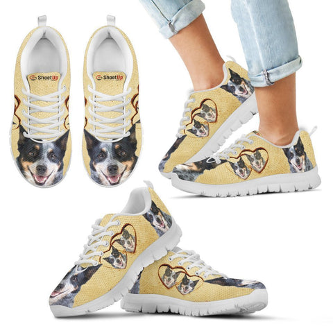 Australian Cattle Dog With Heart Print Running Shoes For Kids-Free Shipping