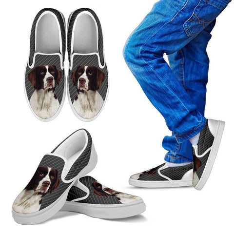 Drentse Patrijshond Dog Print Slip Ons For Kids-Express Shipping