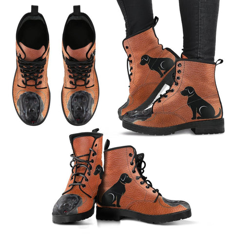 Valentine's Day Special Black Labrador Print Boots For Women-Free Shipping