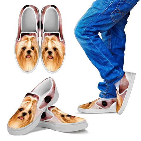 Lhasa Apso Print Slip Ons For Kids- Express Shipping