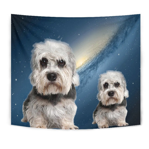 Dandie Dinmont Terrier On Blue Print Tapestry-Free Shipping