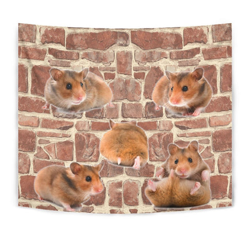 Djungarian Hamster On Wall Print Tapestry-Free Shipping