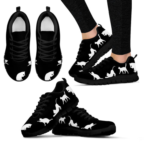 Black Cats Silhouette Women's Sneakers