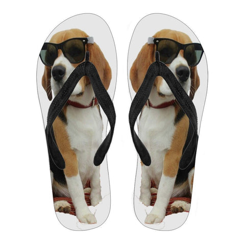 Beagle Print Flip Flops For Men- Free Shipping