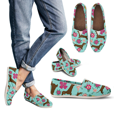 Women's Casual Dachshund Shoes Flower
