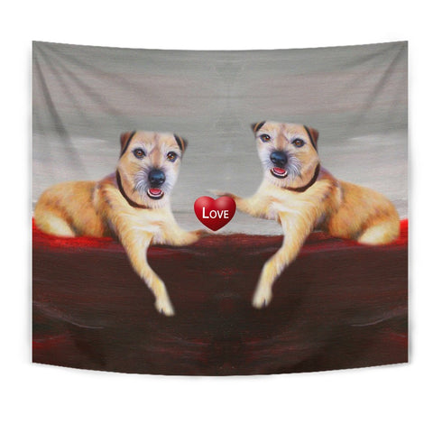 Border Terrier Love Print Tapestry-Free Shipping