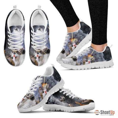 Cat In Storm-Men And Women's Running Shoes-Free Shipping