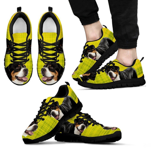 Greater Swiss Mountain Dog Print (Black/White) Running Shoes For Men-Free Shipping Limited Edition
