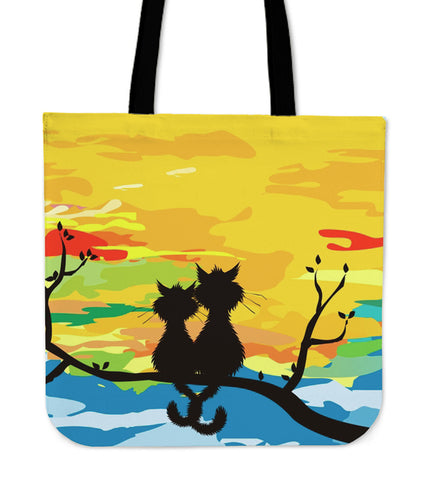 Sunset Cats Cloth Tote Bag