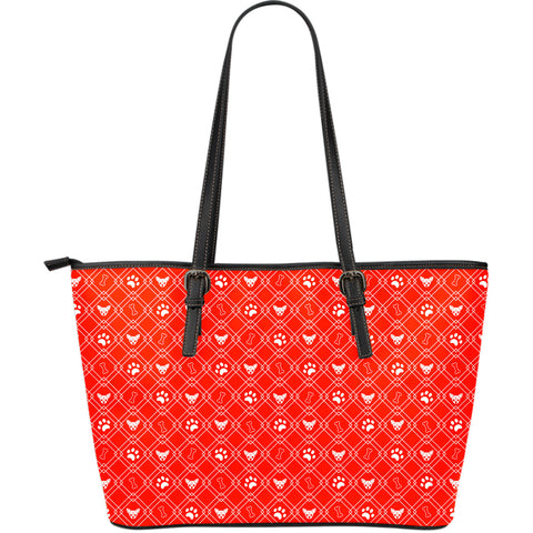 Red Dog Lover Large Leather Tote