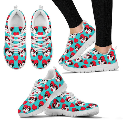 Japanese Chin Pattern Print Sneakers For Women- Express Shipping