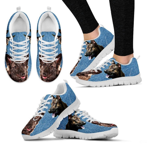 Dutch Shepherd Print (Black/White) Running Shoes For Women-Free Shipping