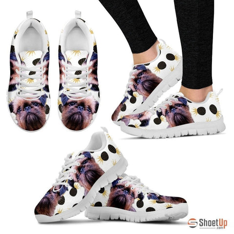 Customized(1914) Dog (White/Black) Running Shoes For Women-Free Shipping