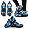 Paws Print Pug Dog (Black/White) Running Shoes For Women- Express Delivery