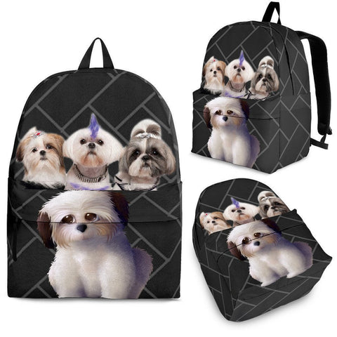 Shih Tzu Dog Print Backpack-Express Shipping