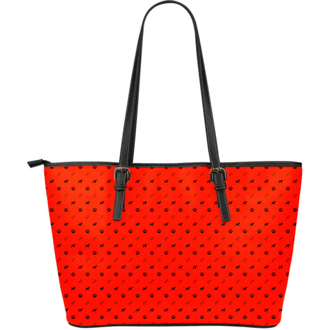 Red Dog Lover Large Leather Tote