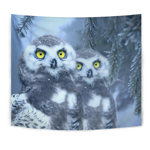 Snow Owl Bird Print Tapestry-Free Shipping