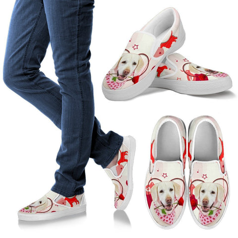 Valentine's Day Special Labrador Retriever Print Slip Ons For Women- Free Shipping