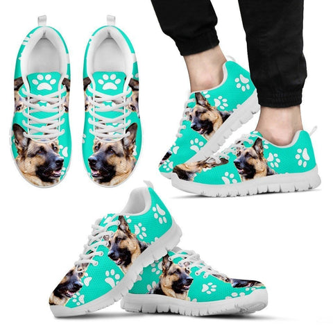Paws Print German Shepherd (Black/White) Running Shoes For Men-Limited Edition-Express Shipping