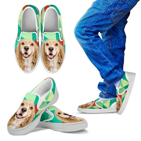 Cocker Spaniel Print Slip Ons For Kids-Express Shipping