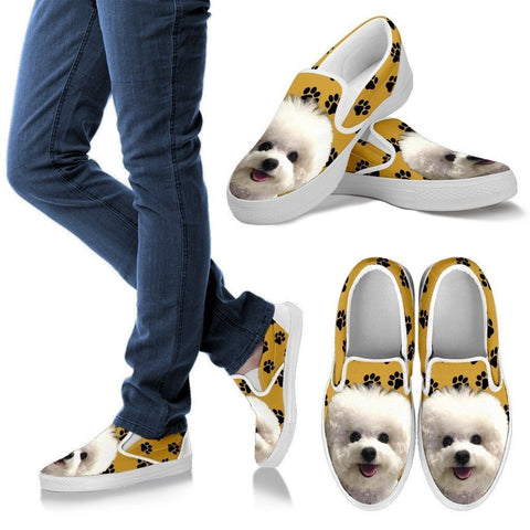 Bichon Frise Dog Print Slip Ons For Women-Express Shipping