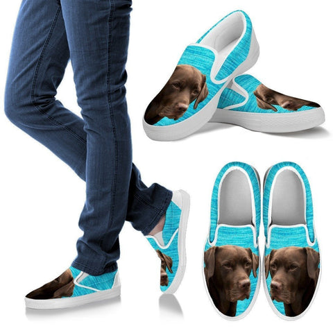 Labrador Retriever (Chocolate) Print-Slip Ons For Women-Express Shipping