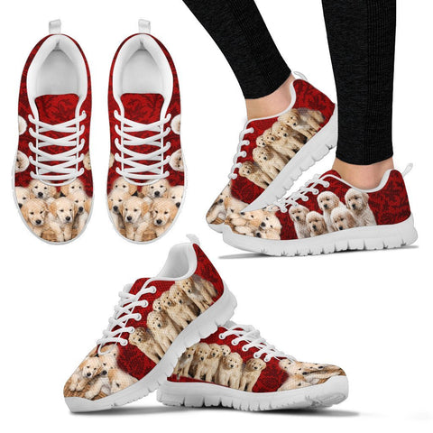 Golden Retriever In Group Print Running Shoes For Women- Free Shipping
