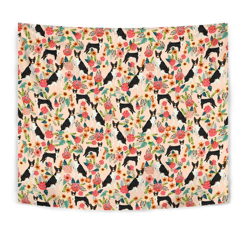 Basenji Dog Floral Print Tapestry-Free Shipping