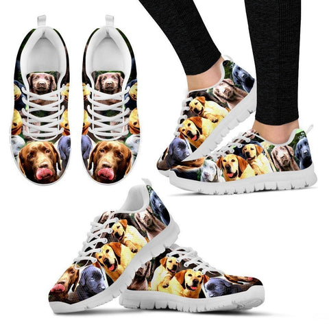 Multiple Labrador Retriever Print (Black/White) Running Shoes For Women-Express Shipping