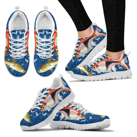 Seluang Fish (Rasbora) Print Christmas Running Shoes For Women- Free Shipping