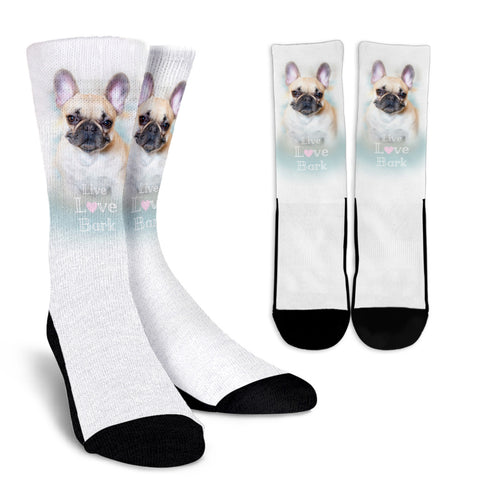 French Bulldog Crew Socks - White