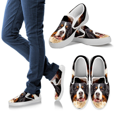 Bernese Mountain Print Slip Ons For Women- Express Shipping