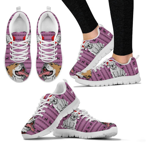 Bulldog Print Christmas Running Shoes For Women-Free Shipping