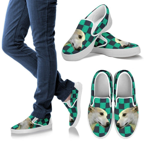 Whippet Dog Print-Slip Ons For Women-Express Shipping