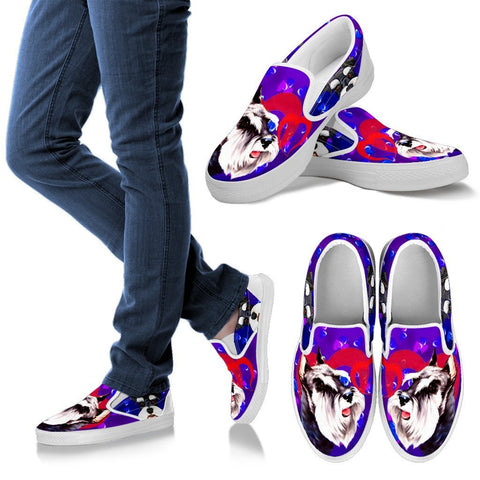 Valentine's Day Special-Miniature Schnauzer Dog Print Slip Ons Shoes For Women-Free Shipping