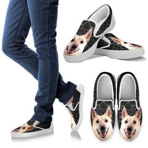 Norwegian Buhund Dog Print Slip Ons For Women-Express Shipping