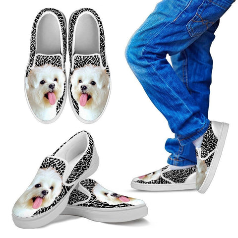 Maltese Print-Slip Ons For Kids-Express Shipping