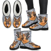 German Shepherd Print Faux Fur Boots For Women-Free Shipping