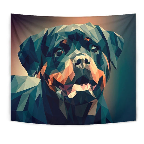 Rottweiler Dog Vector Art Print Tapestry-Free Shipping