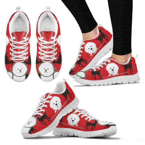 Bichon Frise Christmas Running Shoes For Women- Free Shipping