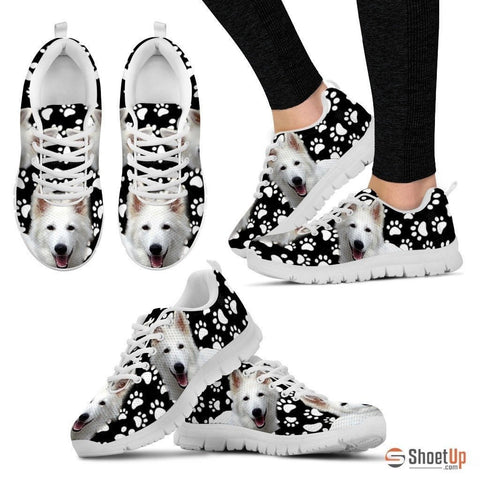 Dog  Paws Print (Black/White) Running Shoes For Women-Free Shipping