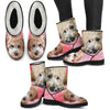 Goldendoodle Print Faux Fur Boots For Women- Free Shipping