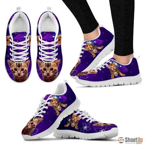 Lovely Bengal Cat Print Running Shoe For Women- Free Shipping